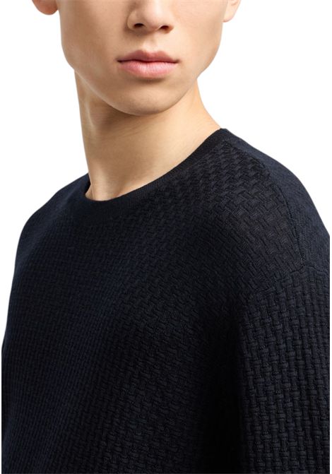 Virgin wool sweater with raised jacquard pattern EMPORIO ARMANI | sweaters | EM002196 AF13851FB057